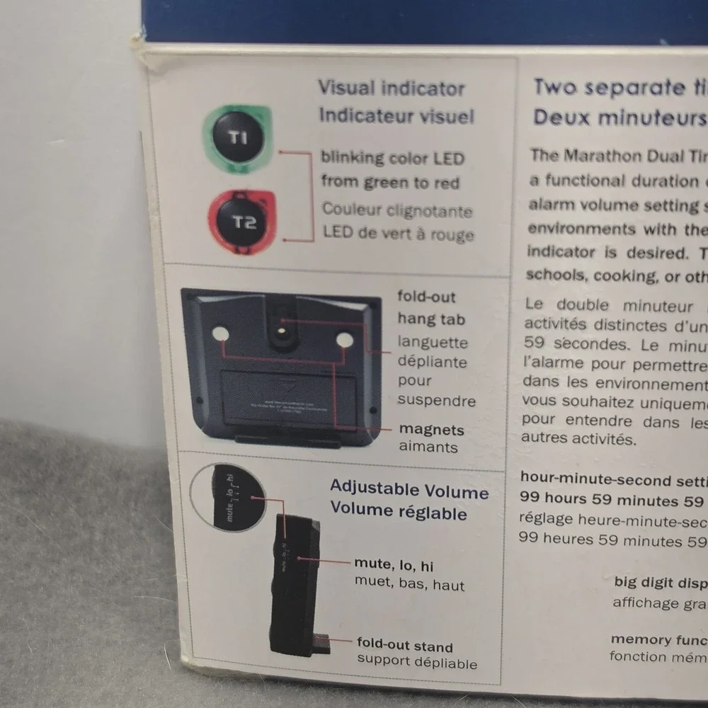 Marathon TI030017BK Black 100hr Dual Digital Timer w/ 2 Alarms. J